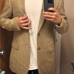 Brook Taverner Wool & Silk Windowpane Blazer 40L